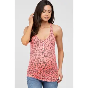 Fuchsia Animal Print Racerback Maternity Tank Top