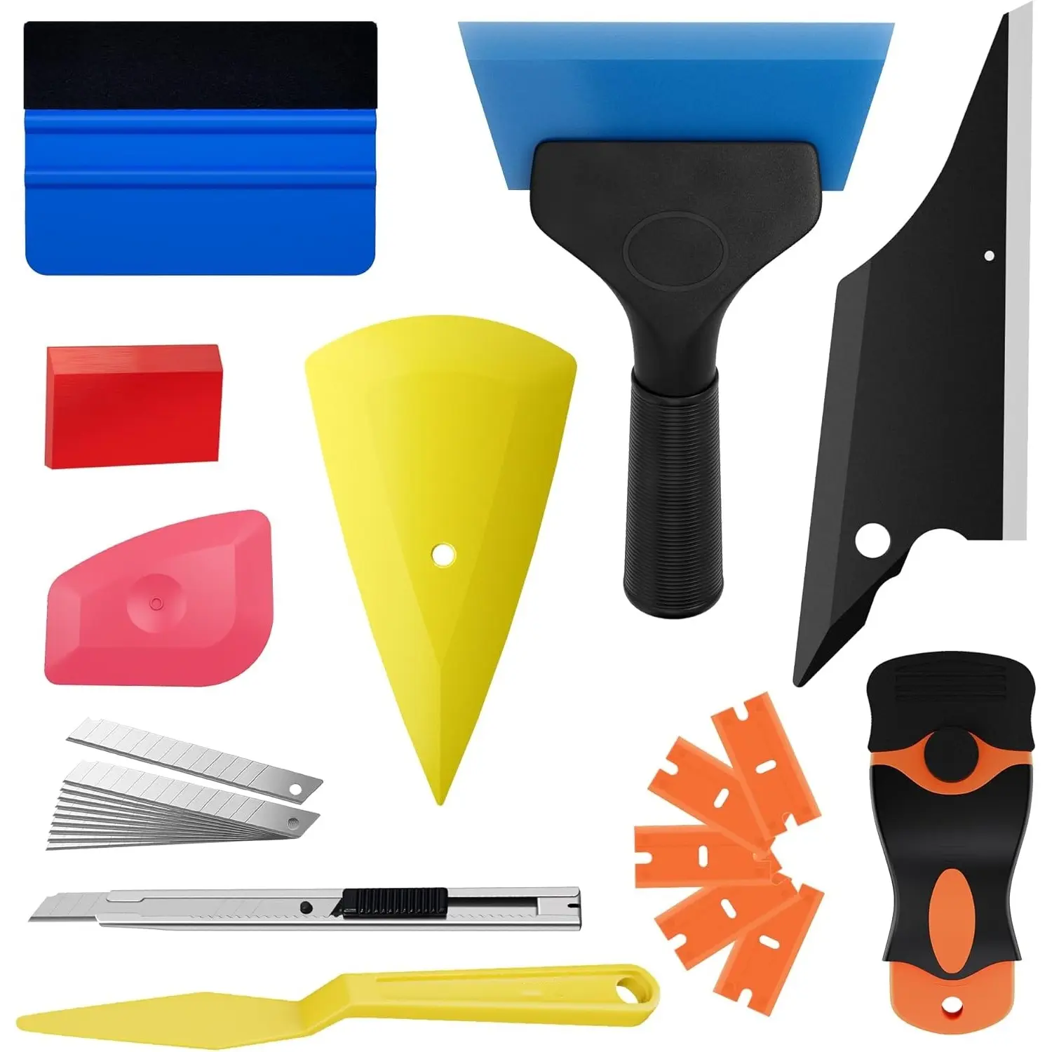 Window Tint Kit, 24pcs Professional & Easy-to-Use Window Tinting Tools for Car or Home - Includes Tint Squeegee, Felt Squeegee, and Cutting Knife for Window Film Installation