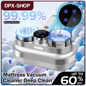 Bed Vacuum Cleaner Mattress Vacuum with UV, 12Kpa Suction, HEPA Filter, 275nm UV-C Light,48000 RPM Brushroll Rotation, Heating, Ultrasonic, Quintuple Tech, Widened Suction Port, 400W, Corded