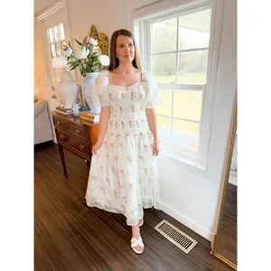 Lemon Blossom Midi Dress