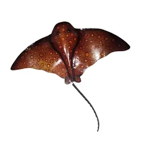 WorldBazzar Beautiful EXTRA LARGE HUGE Hand CRAFTED METAL Stingray Manta Ray Ocean Coral Wall Art Sculpture Statue One of Kind