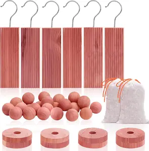 Cedar Blocks for Clothes Storage, Cedar Wood Chips and Balls for Closets and Drawers, Fresh Scented Sachets, 40 Pack