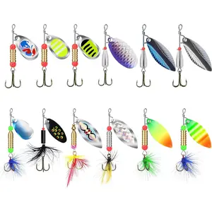 Swim or Jig Fishing Spinner Baits for Freshwater and Saltwater, Rooster Tail Fishing Lures for Trout Bass Walleye Crappie Salmon Pike, Blade Bait with Copper Blade