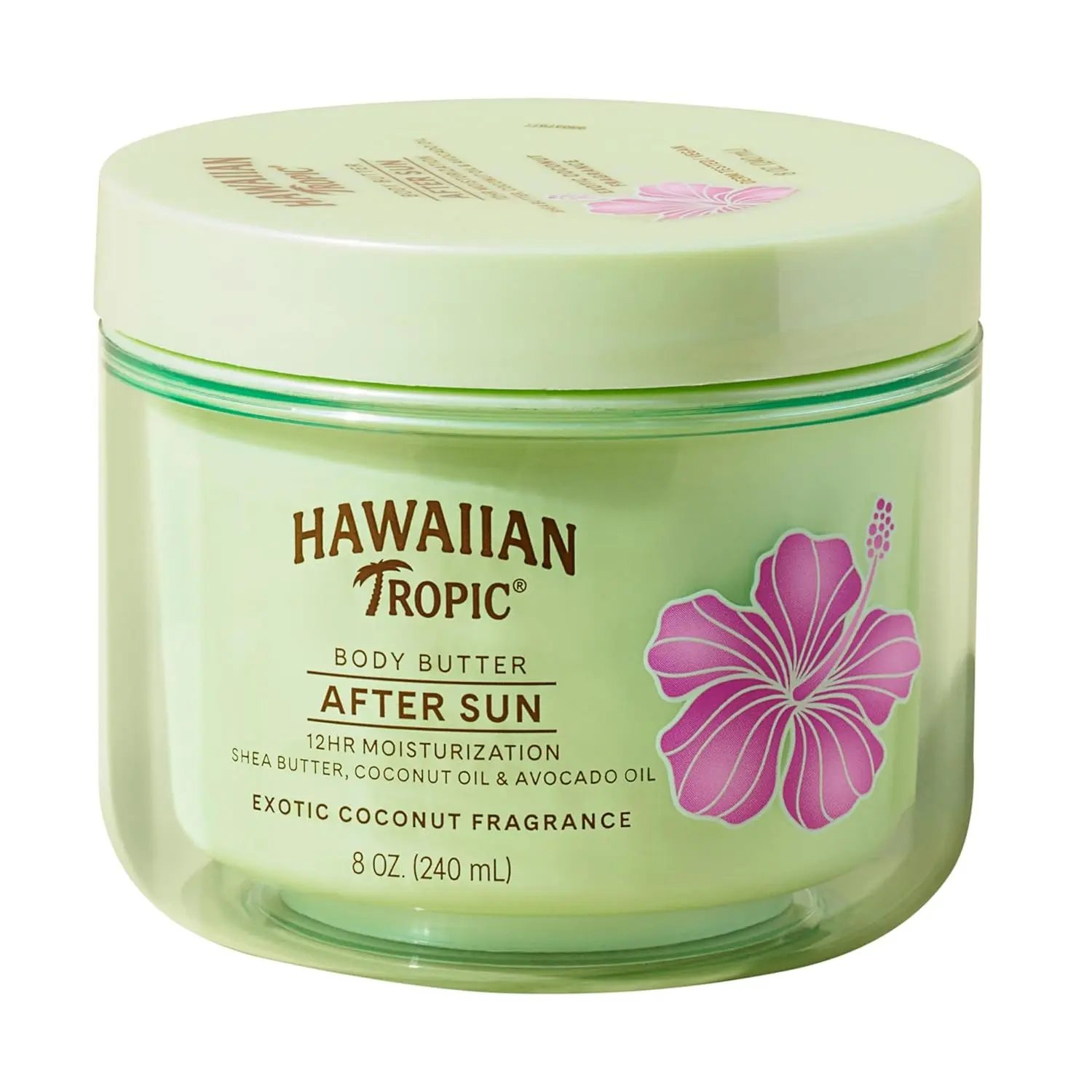 Hawaiian Tropic After Sun Body Butter with Coconut Oil, 8 Oz | Moisturizing after sun lotion, 12 hours of hydration, Coconut scent, Made with shea butter, Soothes skin