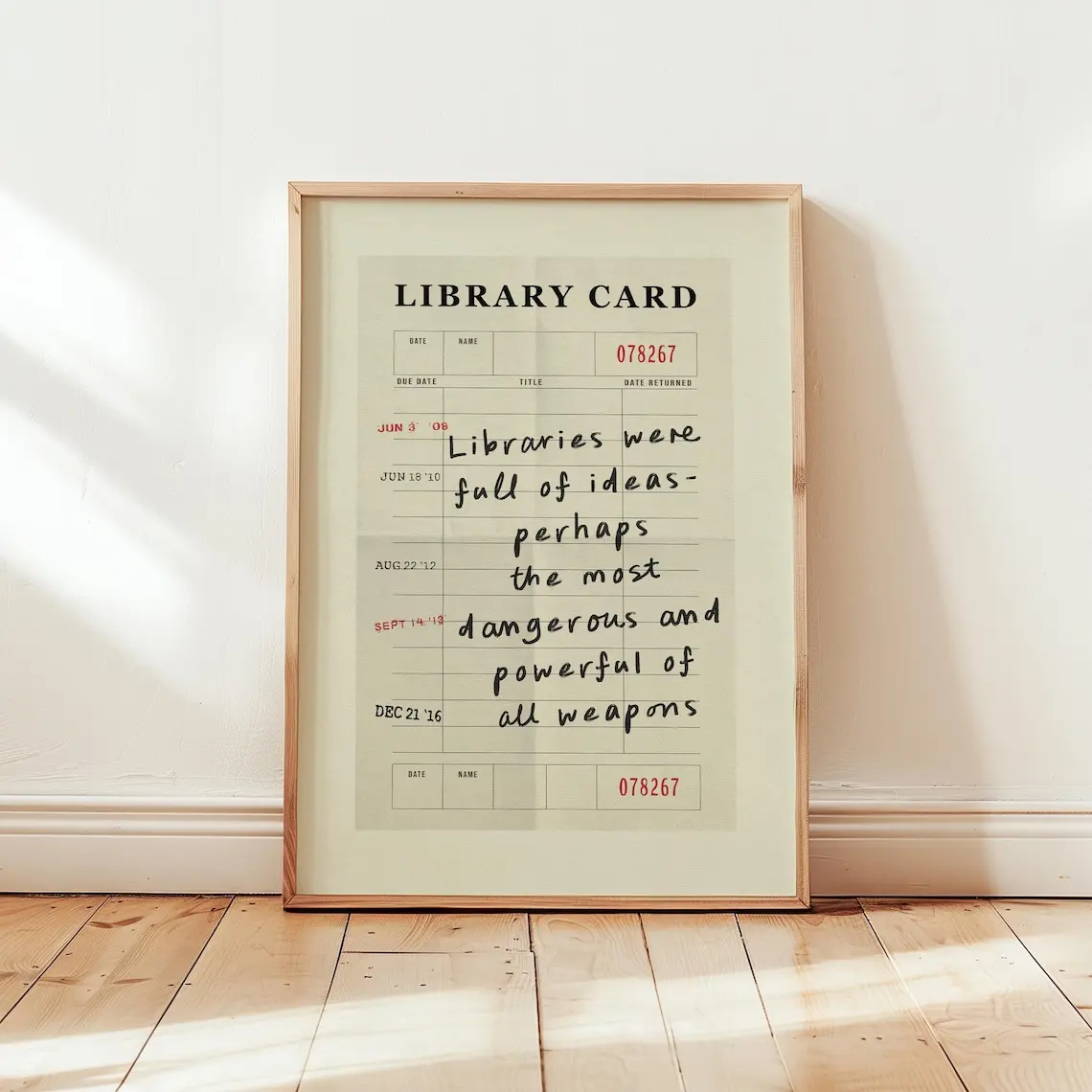 Vintage Throne of Glass Library Card Unframed Poster - Retro Literary Reading Nook Art Print - Booktok SJM Aesthetic Book Lovers Gift Wall Decor