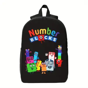 Best Trendy Boys' Lightweight Summer Backpack with Colorful Cartoon Number Blocks Design - Durable Polyester, Adjustable Straps, Multiple Compartments for School & Travel, Backpack for School, Playful Design, Secure Zipper Closure Supplies