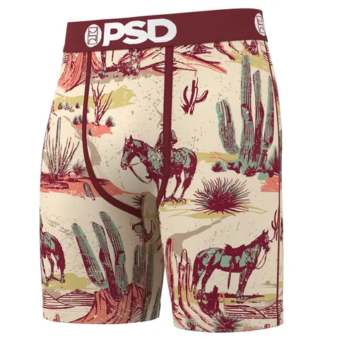 PSD Mens Ranch Life Boxer Brief - Standard Length 7 Inch Inseam, Soft and Breathable Poly Blend Stretch Fabric Menswear Activewear Day