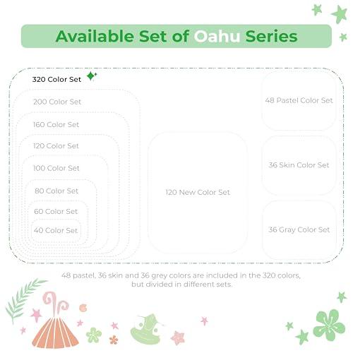 Ohuhu Alcohol Markers:  Chisel & Fine - 320 Colors - Double Tipped Art Markers for Artists Adults Coloring Drawing Sketching Illustration - Refillable - AP Certificated - Oahu Series of Ohuhu - Valentine's Day Gift