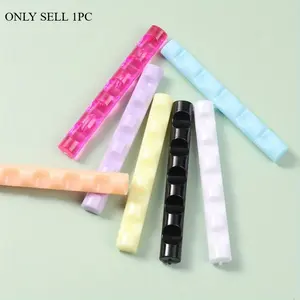 1pc Multi-functional Acrylic Transparent Candy Color Nail Pen Holder Brush Holder Tool Desk Accessories