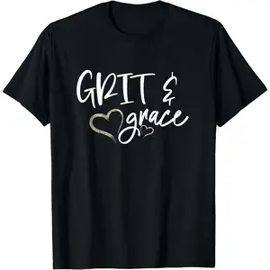 100% Cotton Unisex Grit and Grace Positive Quotes Christian Sayings Women's T-Shirt