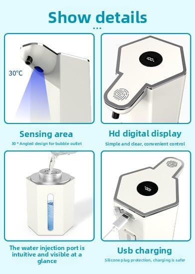 Automatic Foaming Soap Dispenser, 12oz Touchless & USB Rechargeable – 4 Adjustable Levels, Waterproof Sensor Soap Dispenser for Kitchen, Bathroom & Home Essentials