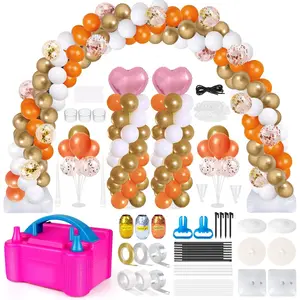 Valentines day balloon arch kit with balloon pump electric9ft tall 10ft wide adjustable balloon arch stand with baseiron pipewater bag for wedding graduation birthday party supplies decoration