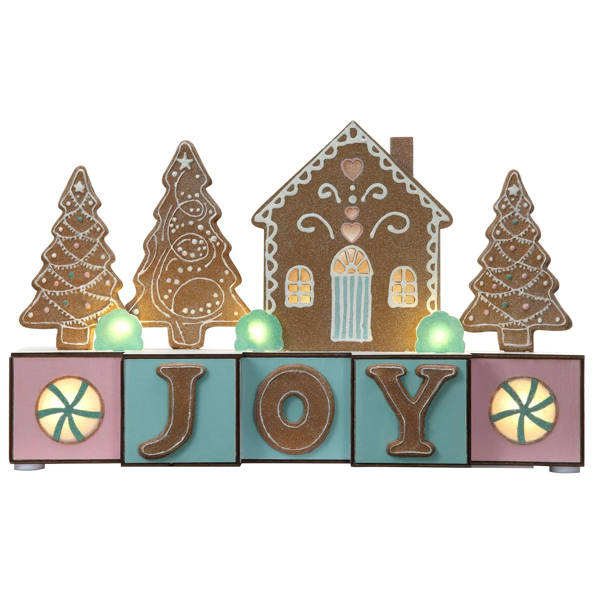 Haute Decor 15" Christmas Wood Blocks, JOY