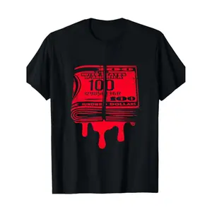 "Money Drip" Graphic Tee – Trendy 100% Cotton Unisex T-Shirt, Bold Red Cash Design, Comfortable Streetwear for Daily Wear, Edgy Urban Style