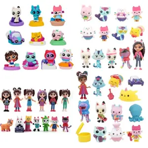 HOTSALE 13pcs/set PVC Gabby Dollhouse Figure Toy Mercat Cartoon Stuffed Animals Smiling Car Cat Hug Gaby Girl Dolls Chrimas