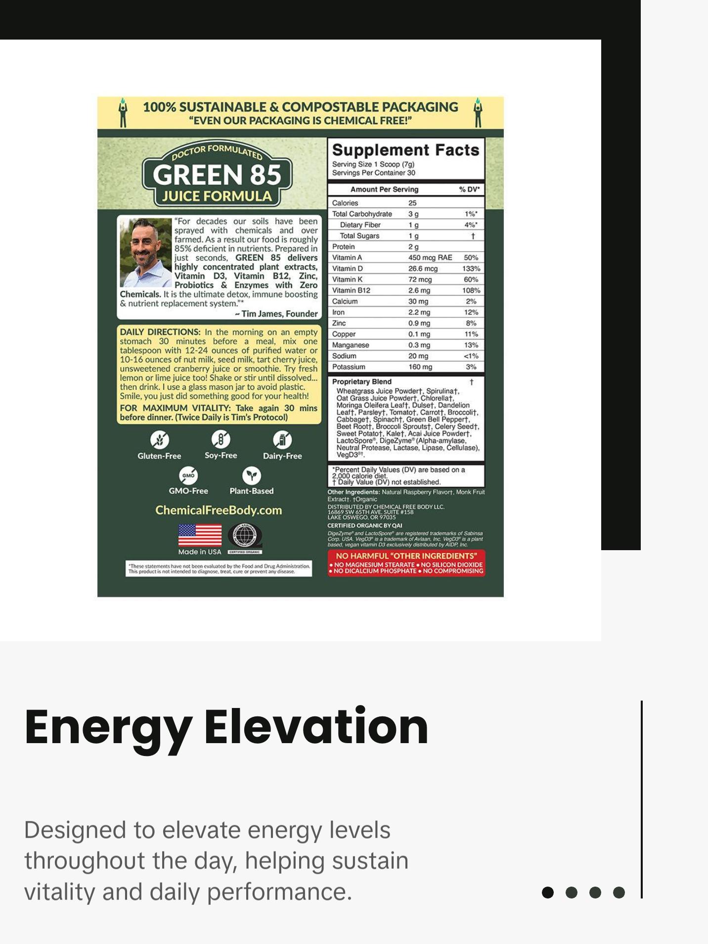 GREEN 85 JUICE FORMULA WITH D3