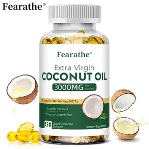 Fearathe Coconut Oil Health Supplement - Supports Skin, Heart, and Digestive Health 120 Capsules