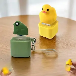 Portable Type-C Rechargeable Keychain Toy, Keychain Kawaii, Stress Relief Tool with Light & Sound Effects, Fun Sensory Fidget Accessory for Anxiety Relief