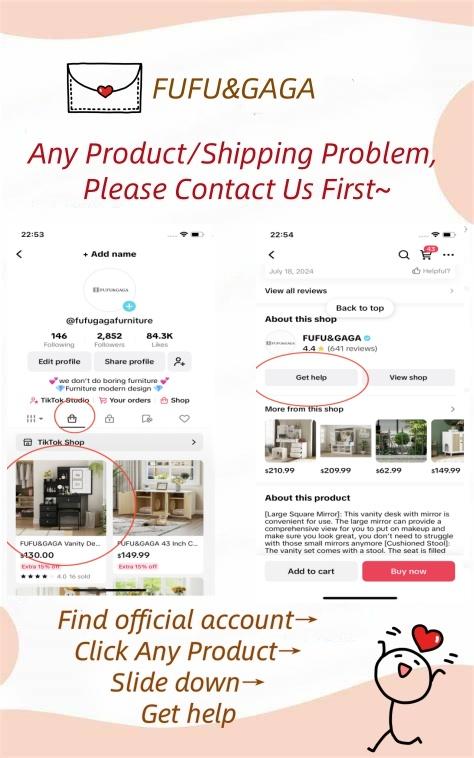 FUFU&GAGA LED Makeup Vanity Set with Drawer and Shelf, Wood Dressing Table with 3 Lighted Screen Mirror, Girls Makeup Vanity Table FUFU&GAGA LED Makeup Vanity Set with Drawer and Shelf, Wood Dressing Table with 3 Lighted Screen Mirror, Girls Makeup Vanity Table