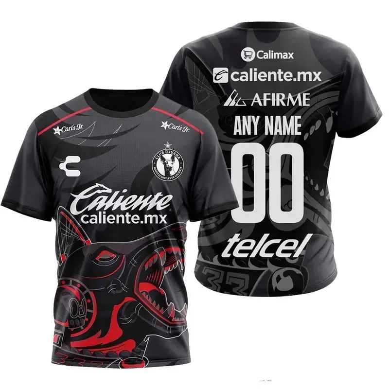 Club Tijuana Third Soccer Shirt 2025, Personalized Short Sleeve Soccer Jersey, Breathable Game Day Sports Top, Liga MX Fan Gear, Full Size S-5XL