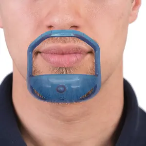 Transparent Blue Mustache Shaping Tool, Mustache Ruler, Beard Shaper, Various Sizes Available, Perfect for Grooming and Styling