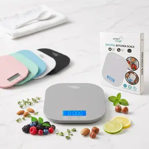 Smart Weigh Gray Digital Kitchen Scale - Accurate g/oz Measurements for Cooking, Food Portion Control, Meal Prep