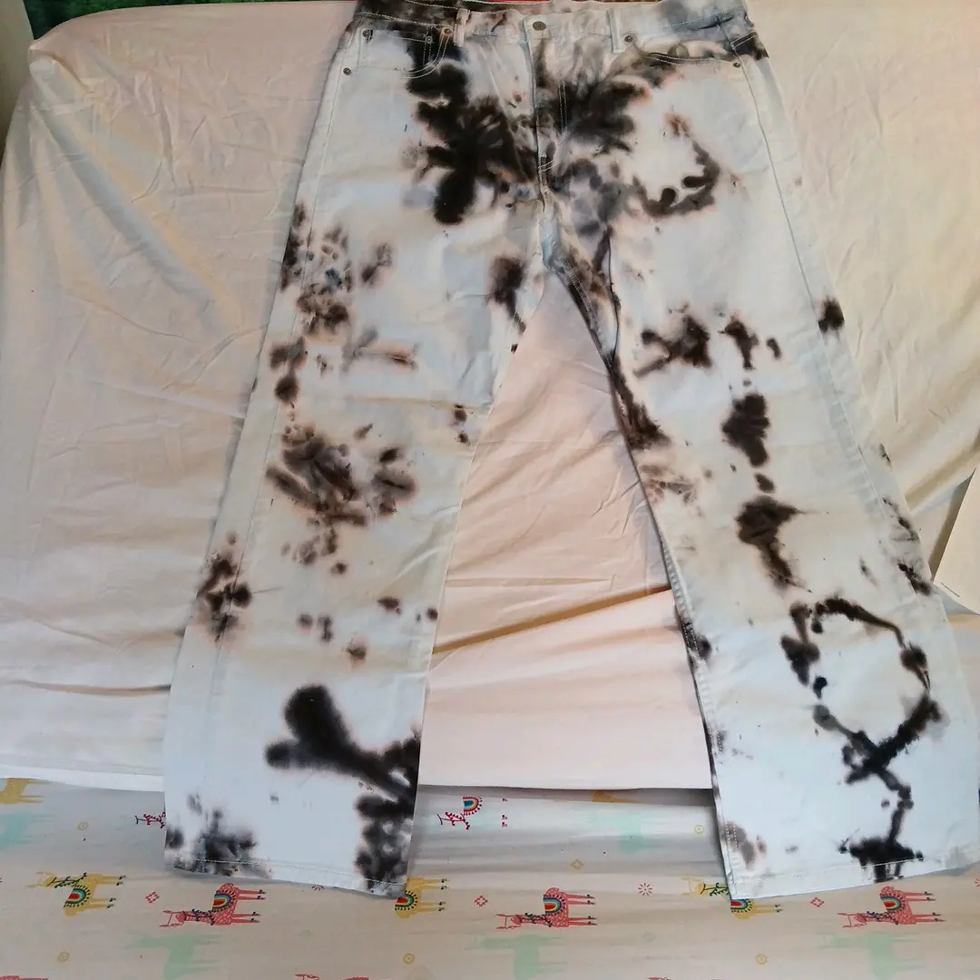 36x32  Blackjack 050 Tiedye Denim Jeans for Men, Size 36W 32L - Trouser, Menswear Stylish Day Long Pants Outfit Streetwear