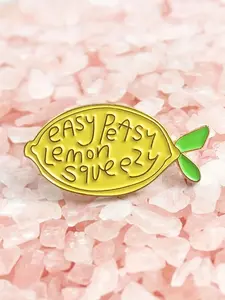 Easy Peasy Lemon Squeezy Enamel Pin, French Pin, Cute Lemon Fruit Design Brooch, Fashion Accessories for Women & Men, Trendy All-match & Exquisite Brooch for Birthday Gift