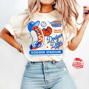 [Sale up to 50%] [Free Ship] Dodger Dogs Since 1962 T-Shirt, Vintage Baseball Crewneck