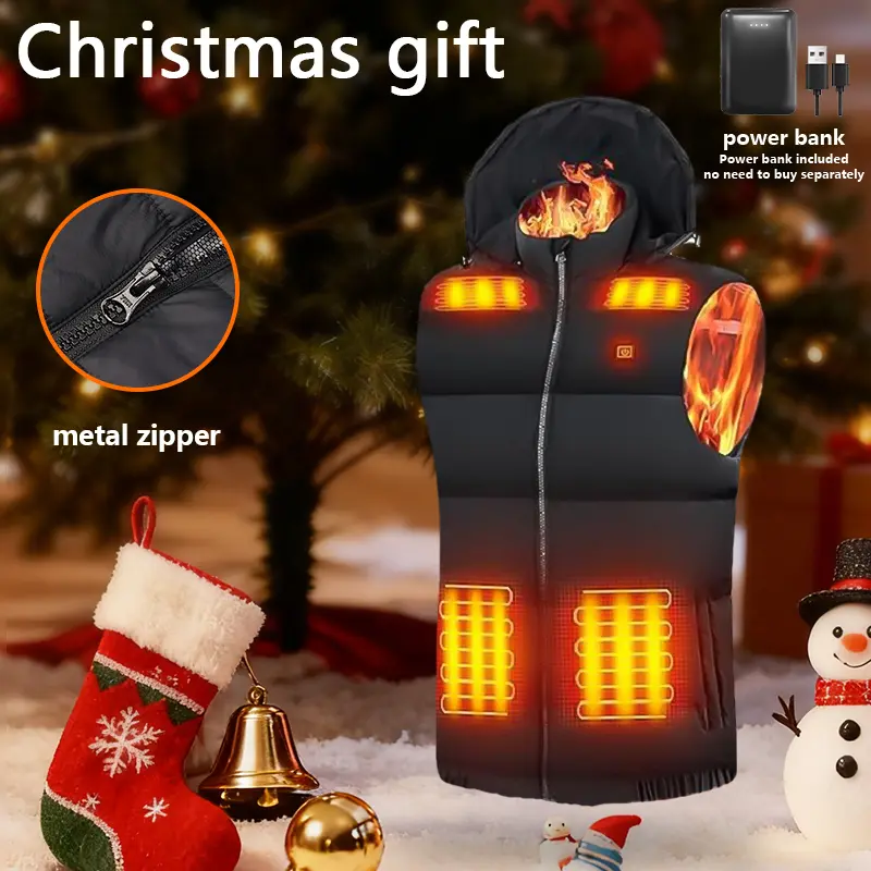 Rrtizan 2025 Unisex Heated Vest - Three-Level Temp Control, Heating Sheets, 10000mAh Battery, Ideal for Winter Sports, Skiing, Hunting, Daily Commute, Valentine's Day, Father's Day, Christmas Gift - Lightweight Heated Jacket