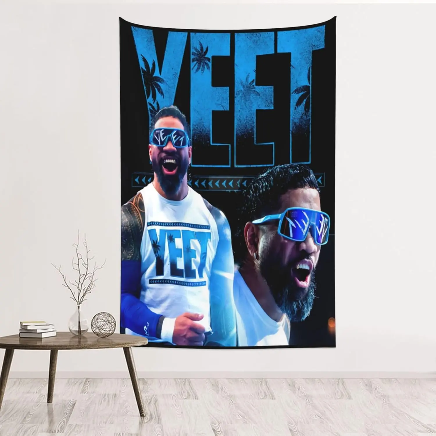 Jey Wrestler USO Tapestry Wall Hanging Art Poster For Living Room/Bedroom/Dorm Decorations Porch Hangings Wall Art Banners Table Cloths Beach Mat 60x40(inch)