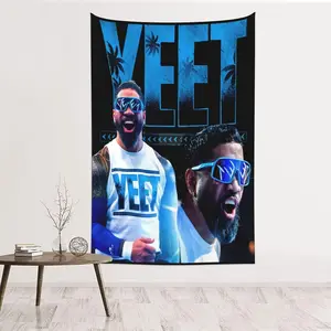 Jey Wrestler USO Tapestry Wall Hanging Art Poster For Living Room/Bedroom/Dorm Decorations Porch Hangings Wall Art Banners Table Cloths Beach Mat 60x40(inch)