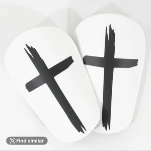 Mini Comforty Shin Guards for Adults - Black Cross Design, Ideal for players ankle support