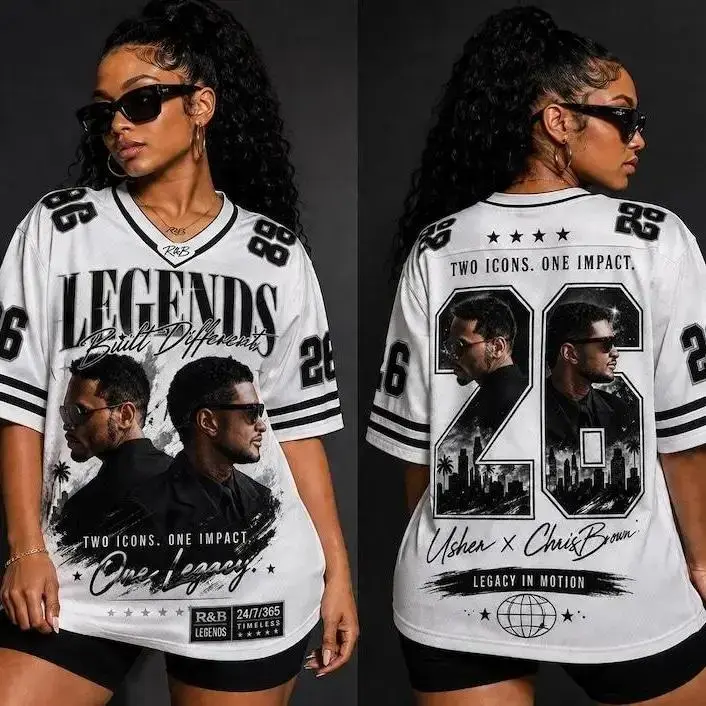 Raymond & Brown 26 Legends R&B Tour Jersey Shirt – Hip Hop Graphic Unisex Tee, Trendy Streetwear Fan Apparel Gift