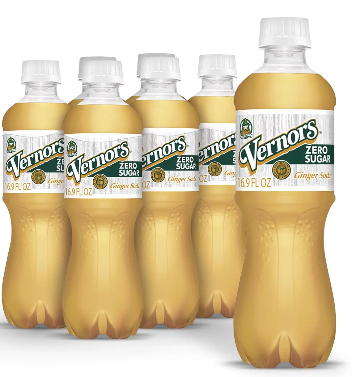 Vernors Zero Sugar Ginger Soda, .5 L bottles, 6 pack