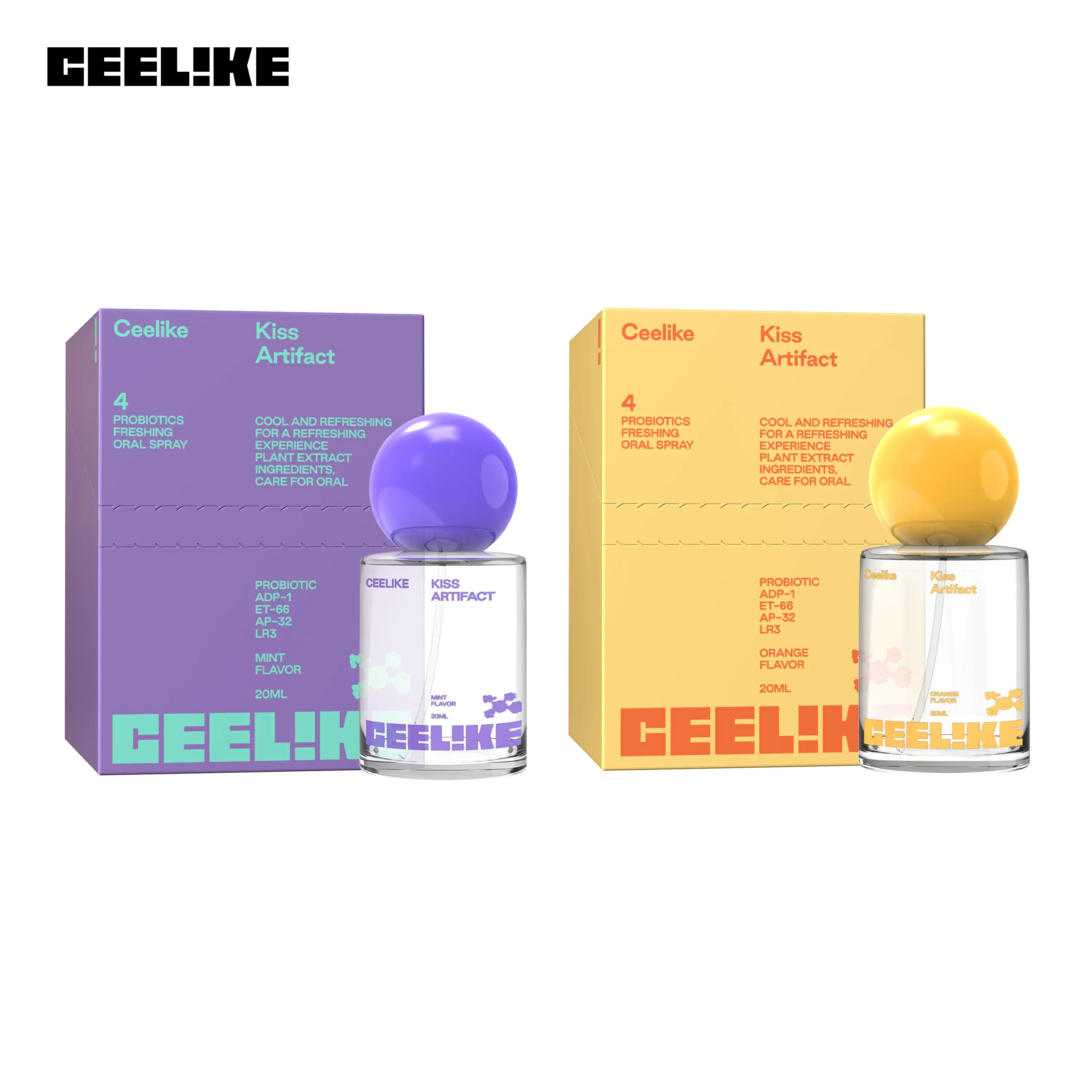 Ceelike Oral Spray 2-Pack Set - Choose from Five Flavors, Freshens Breath, Promotes Oral Health.