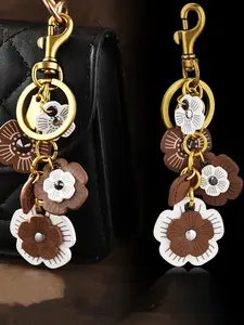 New Fashion Camellia Keychain, Armpit Bag Pendant Long Flower Chain Accessory, Stylish Floral Design, Perfect for Handbags