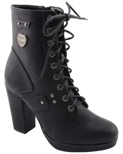 Milwaukee Leather Women's Lace Toe Platform Boot Round - Mbl9418