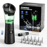 E91 Electric Ear Wax Removal Kit Upgraded 2 in 1 Dual Water Tank, Smart Temp Detection with Safety Light, 4 Adjustable Pressure Levels, 2000mAh Rechargeable, IPX7 Waterproof, 11 Nozzles, Deep Ear Cleaning System for Home