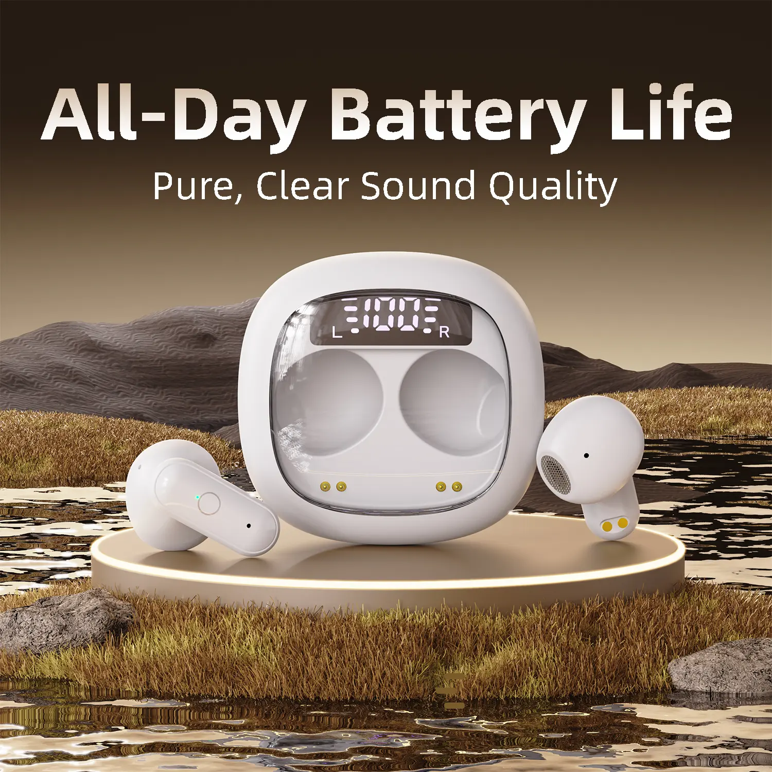 Mini Hidden Sleep Wireless Earbuds All Night Long Wear No Ear Soreness Mellow Stereo Surround Sound Bluetooth 5.3 Low Latency Headset Block Snoring & Ambient Noise Touch Control Pocket Size For Sleep Office Travel Dorm School Daily Commute Use
