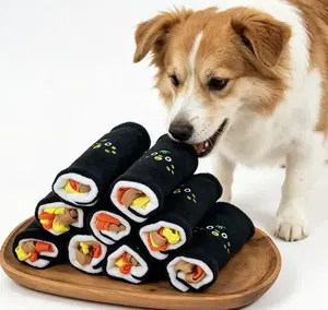2pcs Dog Interactive Foraging Puzzle Toy Set - Snuffle Wallet & Sushi Roll Treat-Hiding Pet Supplies for Dogs