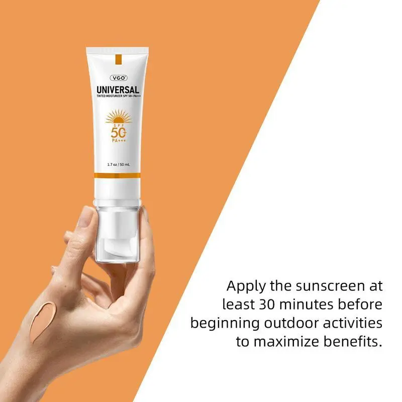 VGO sunscreen to prevent sunburn and tanning SPF 50+ Facial Skincare Clear Daily Hypoallergenic Oil Comfort