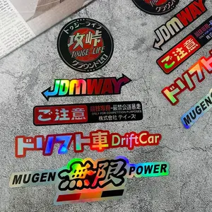 JDM Style Creative Modification Sticker Set, Car Motorbike Universal Scratch Cover, Waterproof Easy To Stick Decorative Sticker for Rear Bumper Fuel Tank Helmet