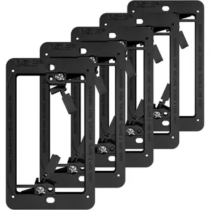 Low Voltage Mounting Bracket (1 Gang, 5 Pack) for Single Gang Wall Plate, Telephone Wires, Network Cables, HDMI, Coaxial, Speaker Cables, Black