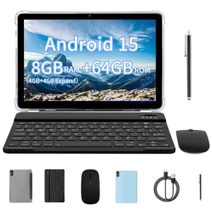 10.1-Inch Octa-Core Touchscreen Tablet with Bluetooth-compatible Keyboard and Mouse Case, High Performance, Ideal for Office and Study