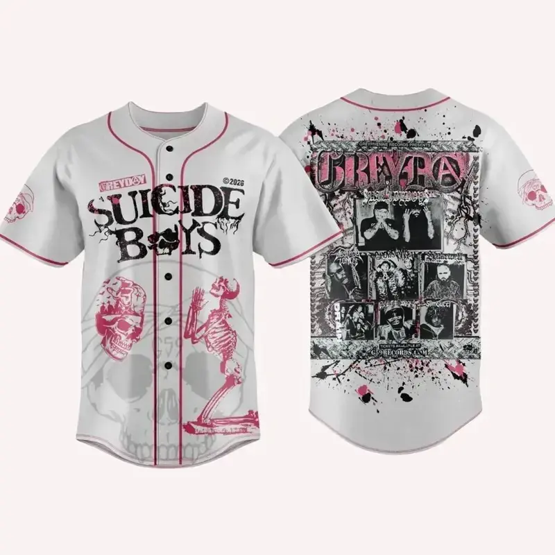 Suicideboy G59 Baseball Jersey, Greyday Tour 2026 Jersey Shirt, Suicideboy Merch Shirt, Tour 2026 Shirt For Fan, Streetwear Music Shirt baseball jersey