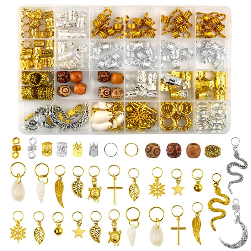 Hair Beads for Women Braided, Hair Jewelry for Locs, Colorful Hair Jewelry for Child, Metal Gold Silver Clips, Gold dreadlock jewelry for women, Hair Accessories for Braids, Gold Hair Cuffs