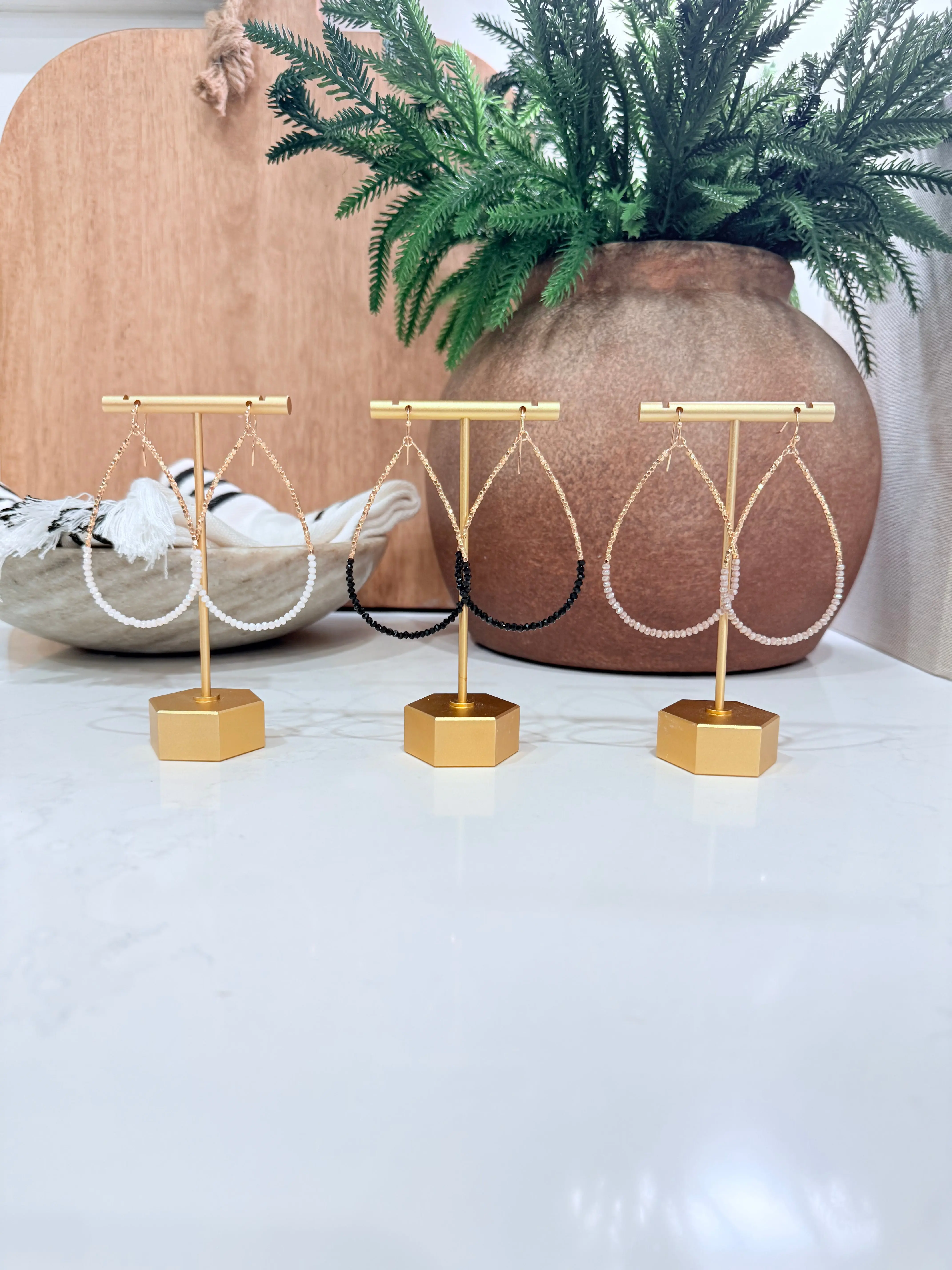 Handmade Beaded Dangle Earrings - Simple Design with Decorative Beads - Lightweight & Hypoallergenic - Perfect for Everyday Wear & Gifts