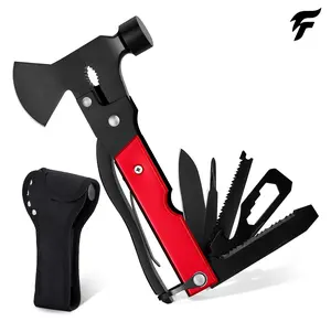 Falcor 15 in 1 Multitool Axe for Camping Hunting Hiking, Stocking Stuffers for Men,Christmas Mens Gifts for Dad Husband Boyfriend 14 in 1 Camping Accessories Multitool Hatchet,Camping Tool with Axe,Hammer,Plier,Bottle Opener Survival Gear