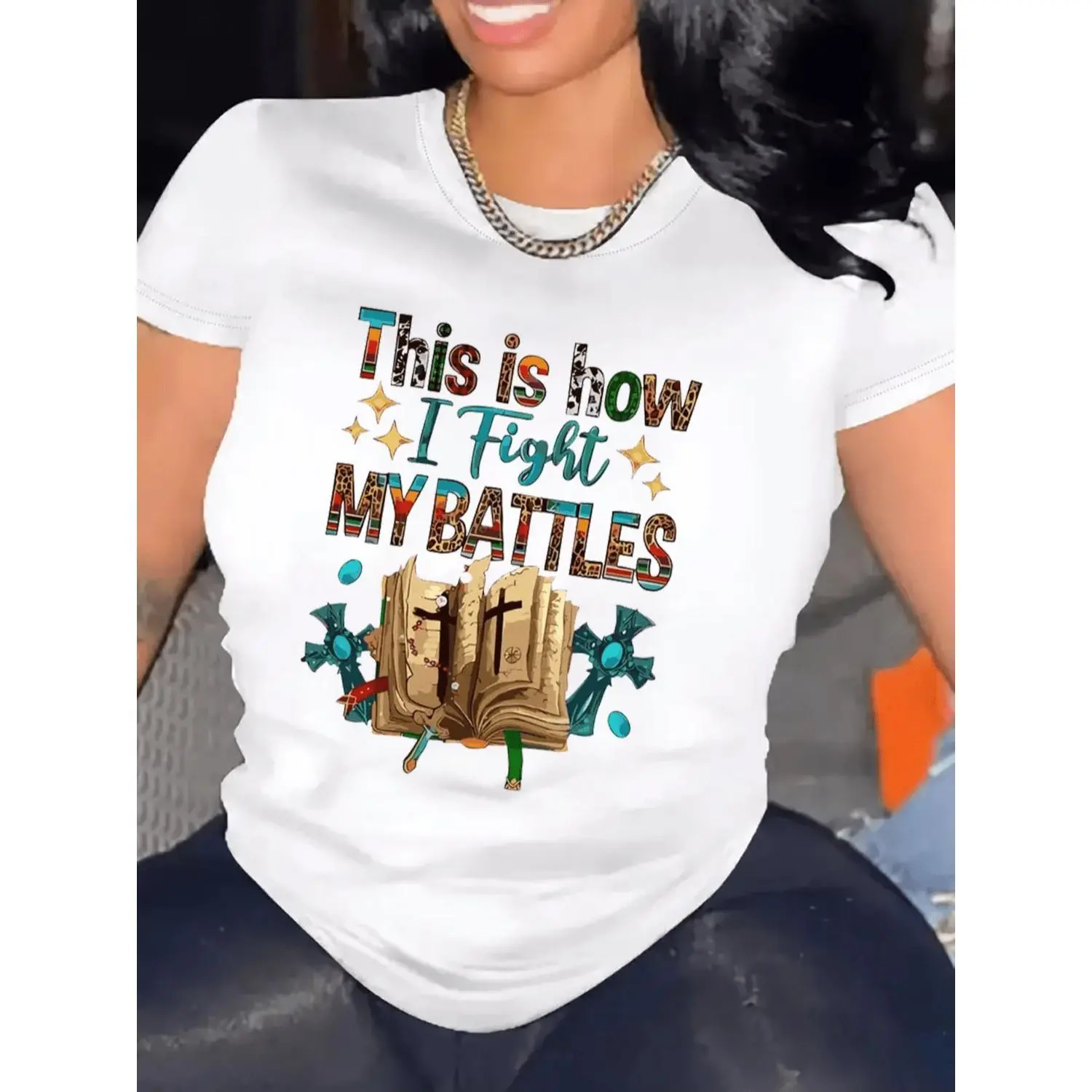 Women Casual Short Sleeve Tee 1 Pcs 100% Heavy Cotton - Comfortable Crew Neck, Soft Adorable Tees Tops